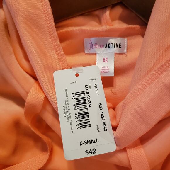 NEW! Flirtitude Active Velvety Sweatshirt Maui Coral Oversized - XS - Picture 5 of 5